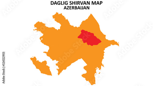 Daglig-Shirvan State and regions map highlighted on Azerbaijan map.