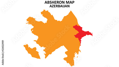 Absheron State and regions map highlighted on Azerbaijan map.