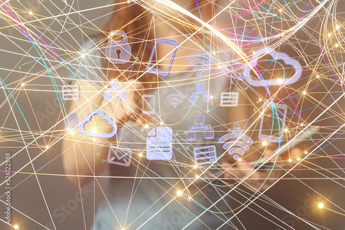 Abstract Futuristic infographic with Visual data complexity
