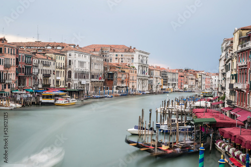 Long exposure of Grand Canal in Venice, Italy from Rialto