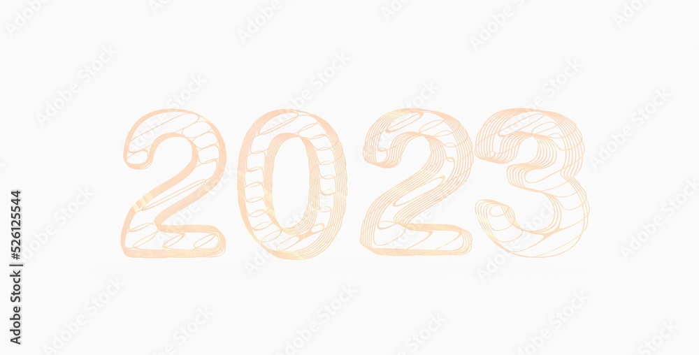 Typography design of 2023 with 3d style design Typography design of 2023 with 3d style design