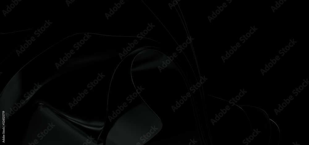 Obraz premium Abstract background with beautiful fancy patterns of black paint. Black cloth or liquid form.