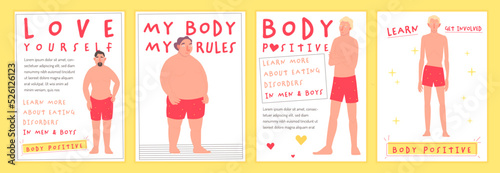 We are perfect. Diverse people posters. Vector illustration