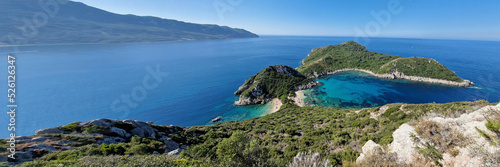 Porto Timoni beach, double beach paradise in Corfu, Ionian island, Greece, Europe