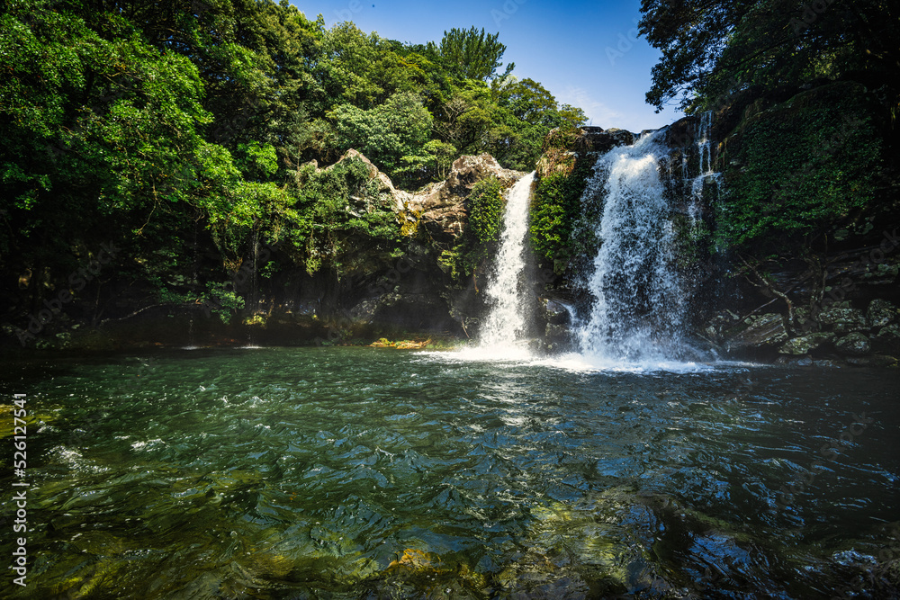 Fototapeta premium 제주도 효돈천 폭포