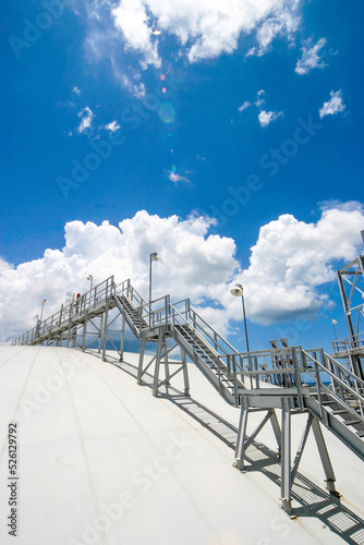 Liquefied natural gas tank and stairs