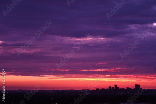Denver  CO skyline at sunrise