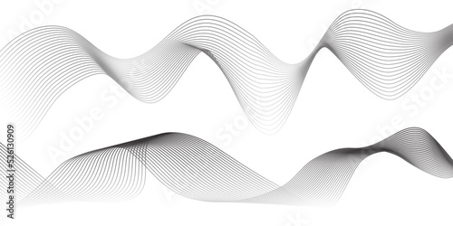 Abstract wavy gray stream element for design on a white background isolated.