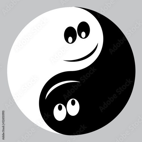 Yin yang vector smilies concept