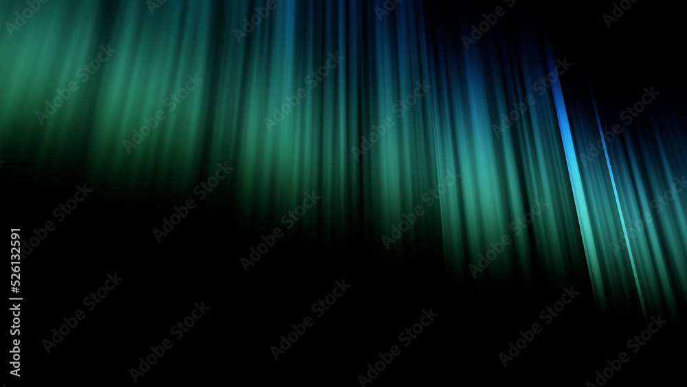 Aurora Borealis sky rainbow space night 3D illustration.