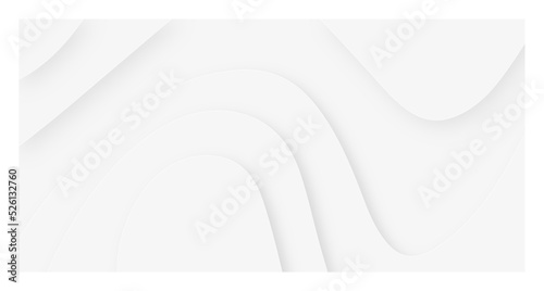 abstract curve line white background. Soft smooth lines curving abstract white paper cut banner. Geometric layered curve line white vector background. White waves decorative papercut design.