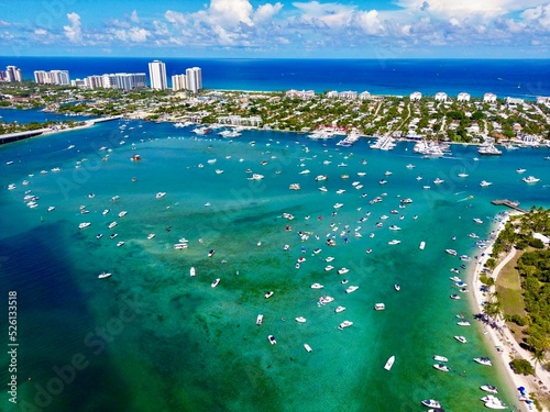 Peanut island Sandbar, Singer Island, Boating, day on the water, Drone Pictures