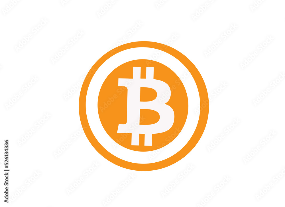Blockchain BTC Bitcoin logo stock illustration Blockchain BTC Bitcoin logo stock illustration