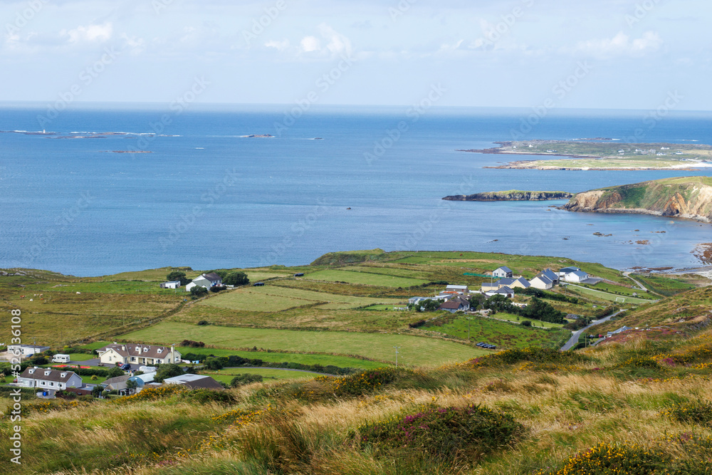 view from the Sky Road at Clifden of the Atlantic ocean