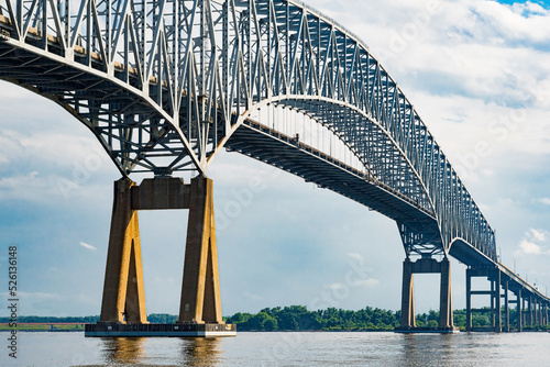 Francis Scott Key Bridge - steel arch continuous through truss bridge over Patapsco River and outer Baltimore Harbor photo
