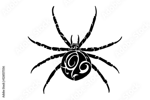 Black spider tattoo vector