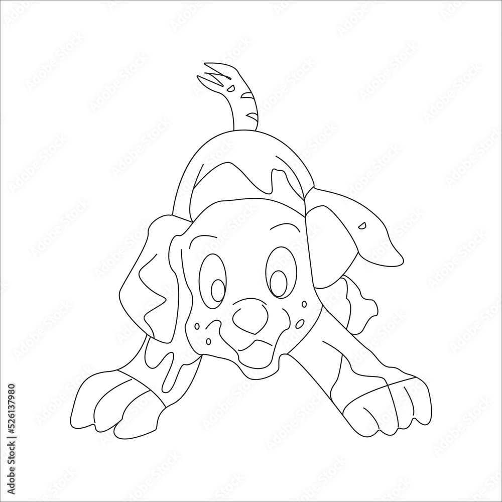 Fototapeta premium dog coloring page and animal outline design for those who love puppy