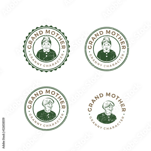 Grandma vector drawing for authentic and classic food logo