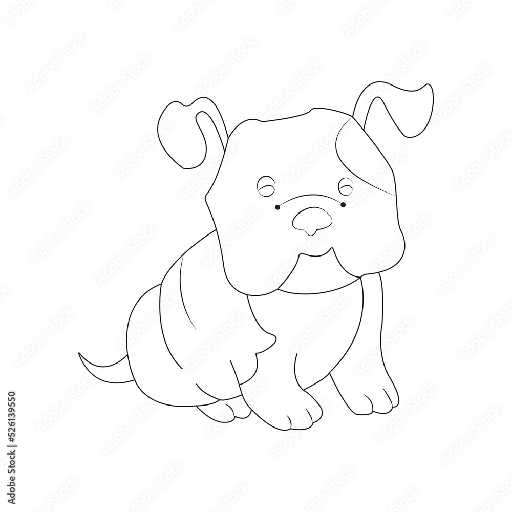 Fototapeta premium dog coloring page and animal outline design for those who love puppy