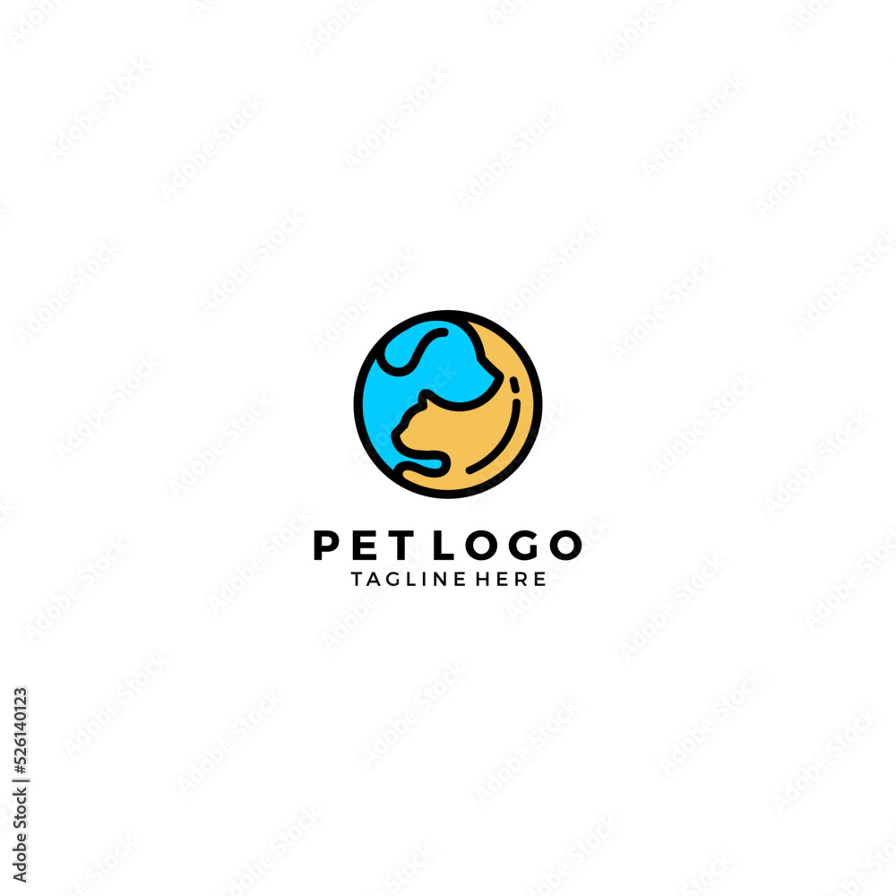dog and cat vector for pet logo