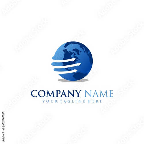 Arrows around the earth vector for international business logo
