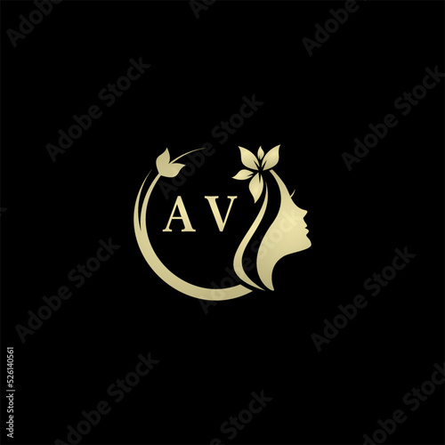 Initial letter AVlogo for women's care and beauty. the concept of a face that looks feminine for your business photo