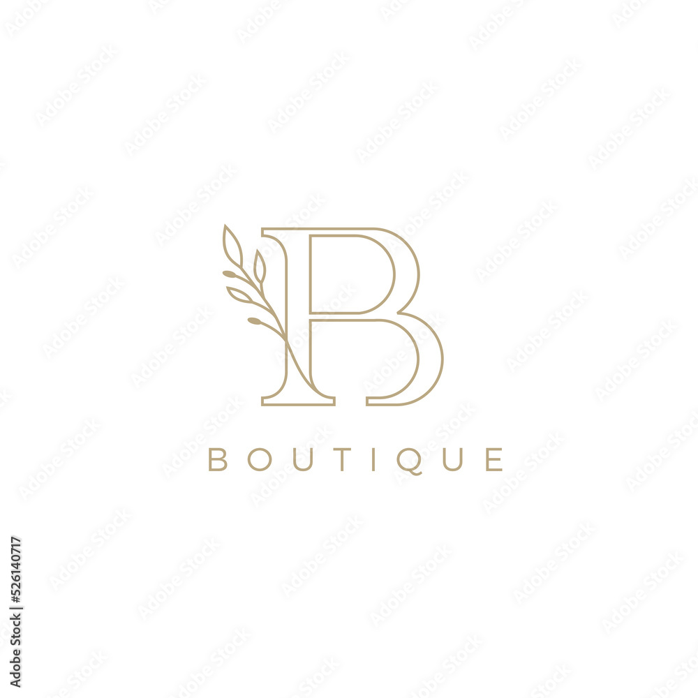 luxury style logo with initial B for boutique shop, logo premium vector luxury style logo with initial B for boutique shop, logo premium vector