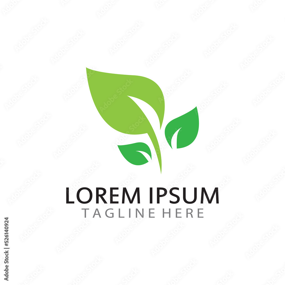 natural green leaf logo icon template natural green leaf logo icon template