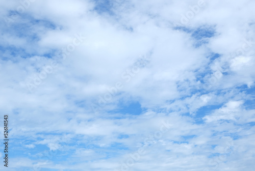 Blue high sky with light white clouds natural idyllic background  environment concept