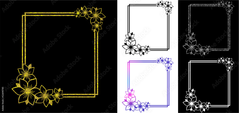Floral Frame Vector Design, Flower Frame Design Stock Vector | Adobe Stock