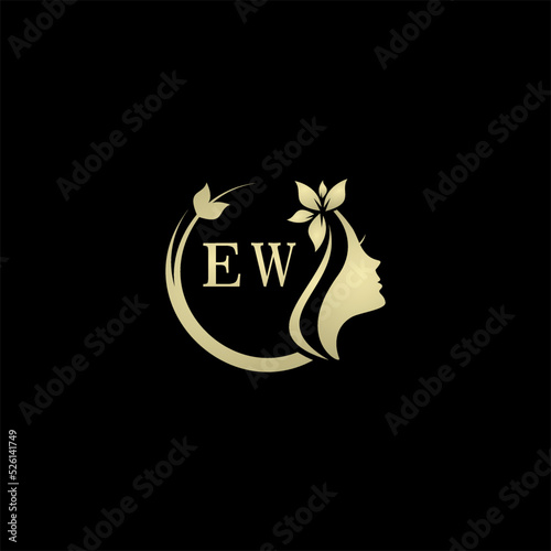 Initial letter EWlogo for women's care and beauty. the concept of a face that looks feminine for your business photo