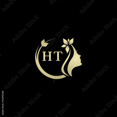 Initial letter HTlogo for women's care and beauty. the concept of a face that looks feminine for your business photo