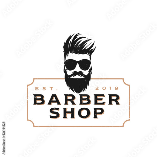 Barber Shop Vintage Element Style logo design