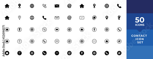 Web icon set. Business card contact information icon. Contact us icon set