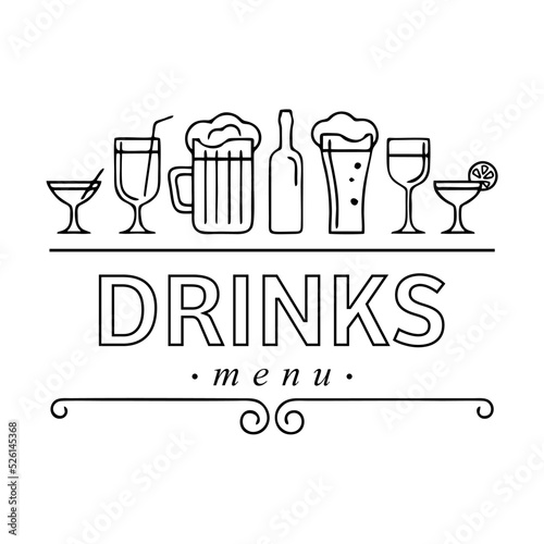 drink menu title vetor illustration