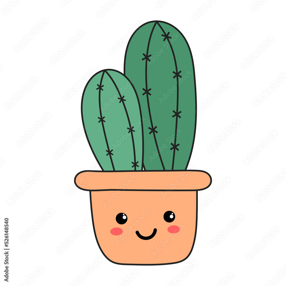 Kawaii Cactus icon. Kawaii Cactus icon.
