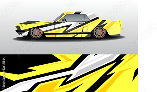 vector line racing car sticker design