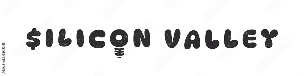 Silicon Valley, California. Grunge effects inscription. Drawn text. Vector illustration Silicon Valley, California. Grunge effects inscription. Drawn text. Vector illustration