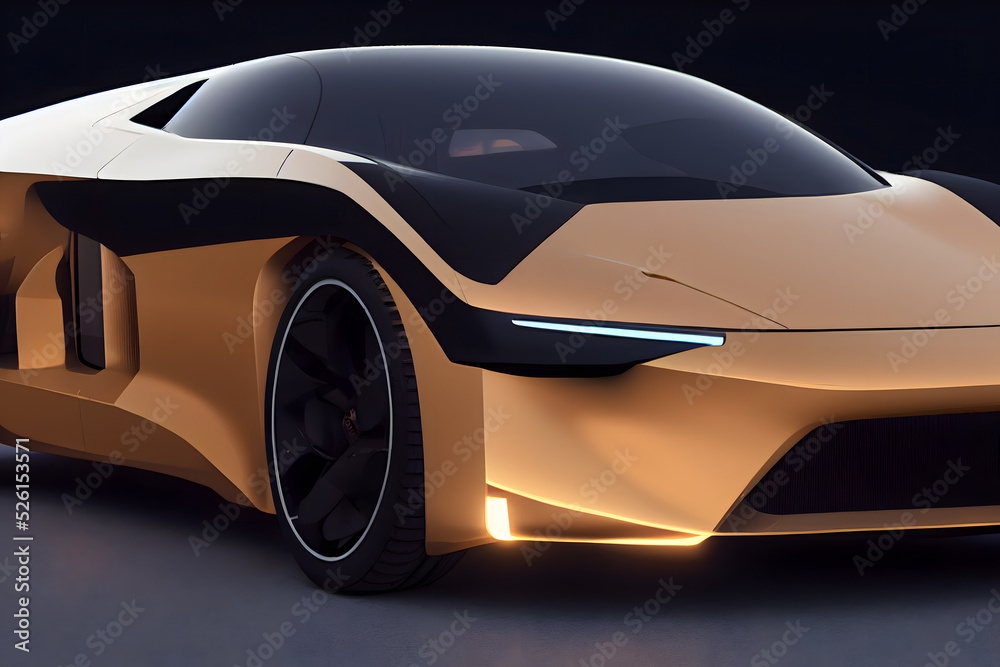 hyperbolic futuristic concept car, neural network generated art Stock ...