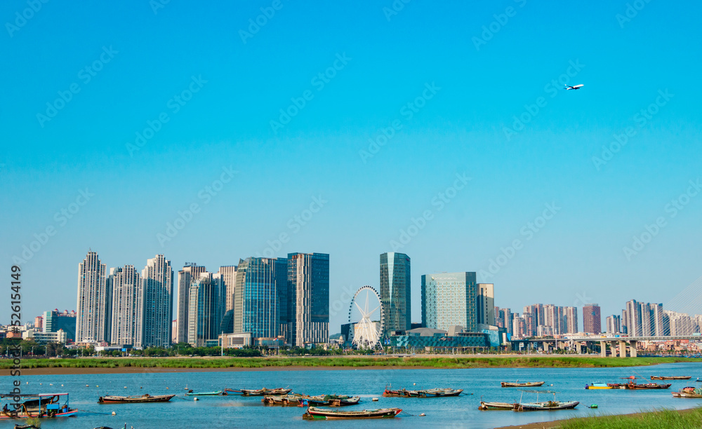 Naklejka premium Panorama of Quanzhou, China.