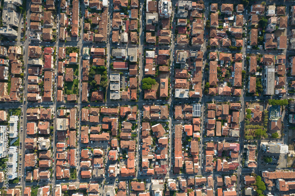 Fototapeta premium Aerial view of an urbanized area