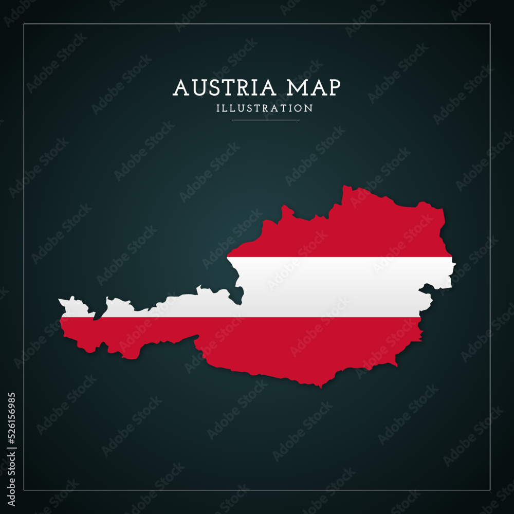 Fototapeta premium 3D Austria Map Vector Illustration