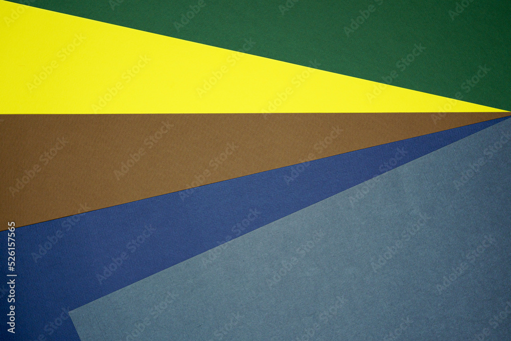 Brown, yellow, green, blue five tone color paper background with stripes. Abstract background modern hipster futuristic. Texture design Brown, yellow, green, blue five tone color paper background with stripes. Abstract background modern hipster futuristic. Texture design