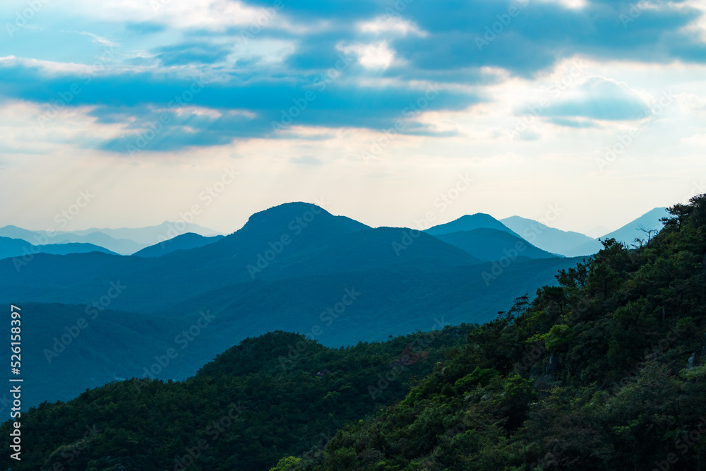 mountains and clouds