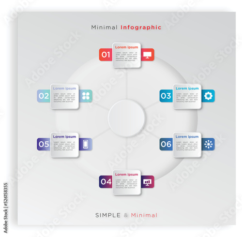 Circular infographic modern template design with minimal concept