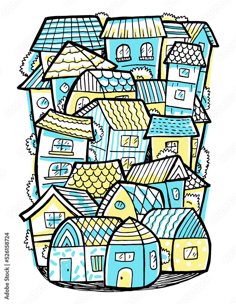 doodle of a townhouse