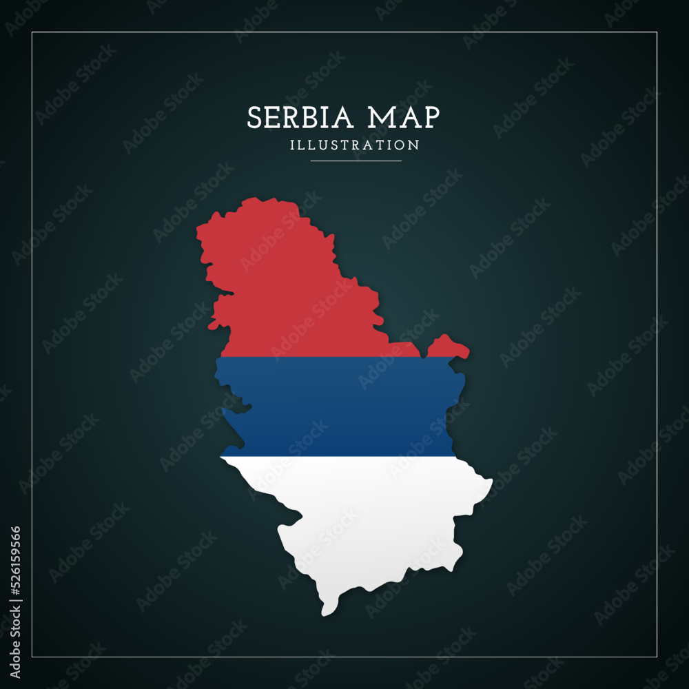 3D Serbia Map Vector Illustration