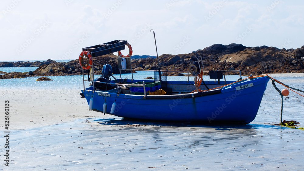 Small fishing boat on the beach