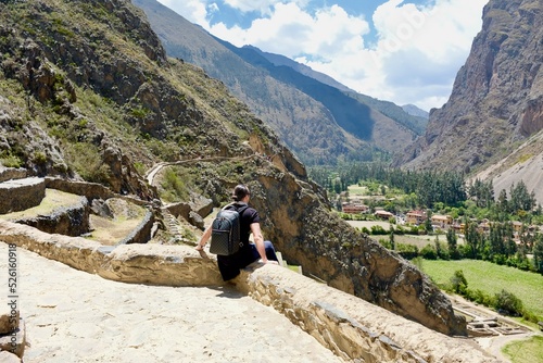 Wunderschöne Aufnahme in den Ruinen Sacsayhuaman in Cusco Peru  photo