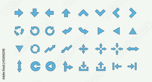 Set of Arrows in Cute and Flat Aesthetic Vector Illustration
